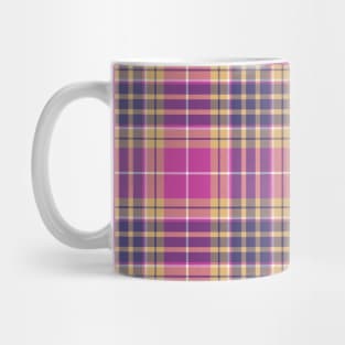 Pink, Gold and Blue Tartan Pattern Mug